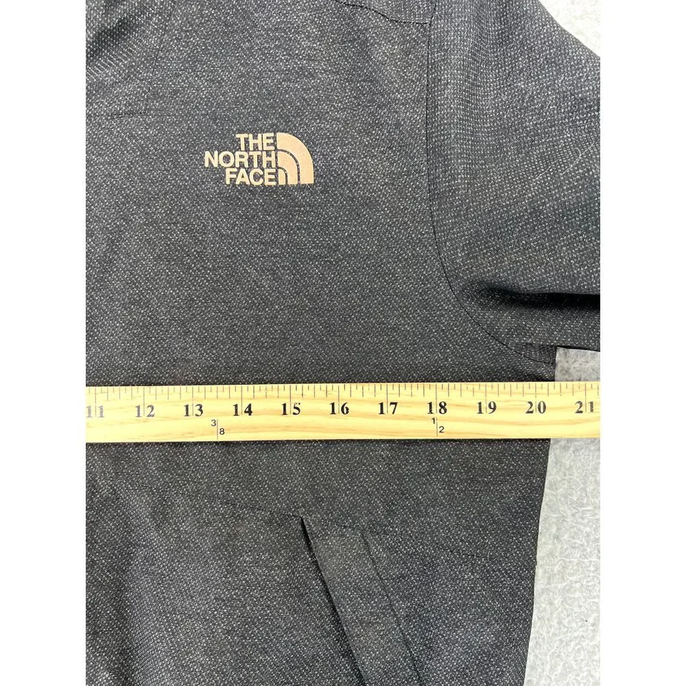 THE NORTH FACE Hoodie Jacket Mens Size S/P Full Zip‎ Black Leather Patch Logo